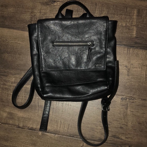 vans faux leather backpack